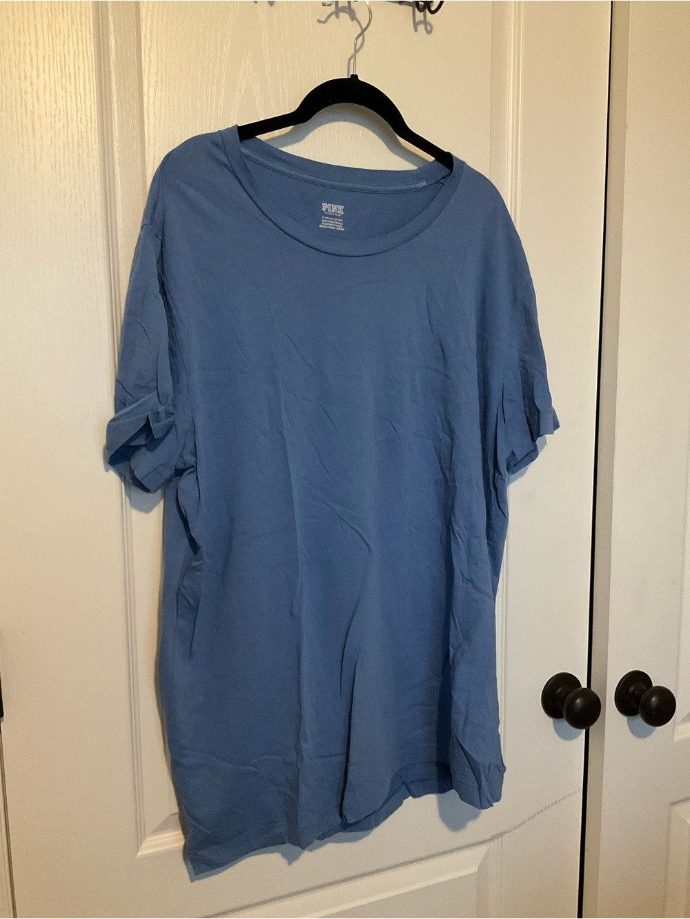 PINK Victoria's Secret Crew Tee - Dusty Blue